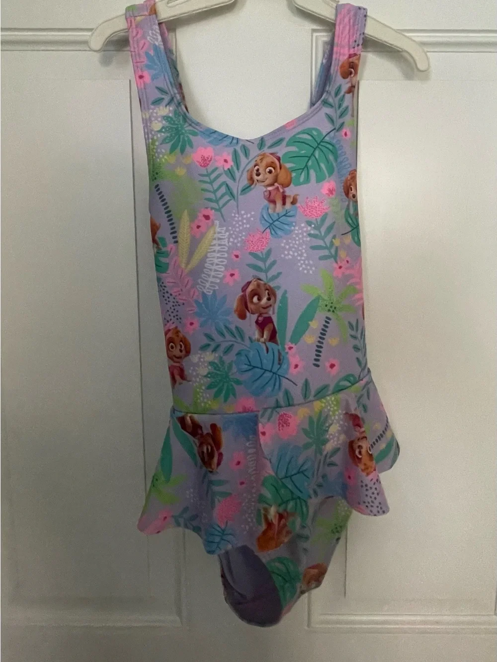 H& M Girls Purple Paw Patrol Skye One-Piece Swimsuit with Skirt